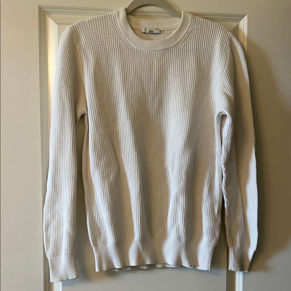 Sandro Men's White Crewneck Sweater